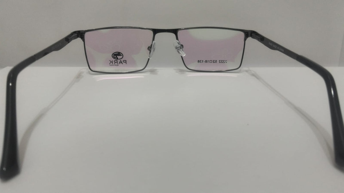 Classic Men’s Rectangular Metal Eyeglasses – Lightweight Gunmetal Optical Frame (Model 2222)