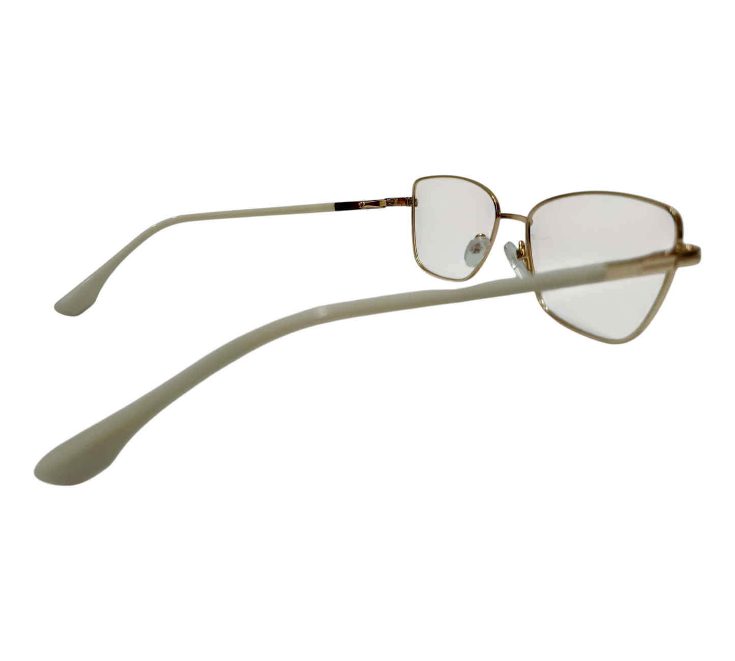 Chic Golden Cat-Eye Glasses - Modern Metal Frame Eyewear