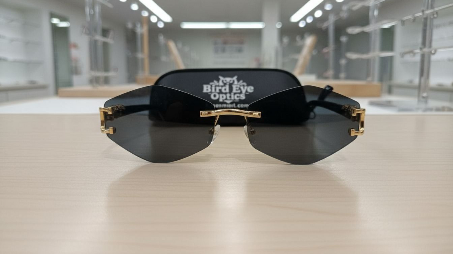 Stealth Luxe | Golden-Accent Diamond Cut black Shades