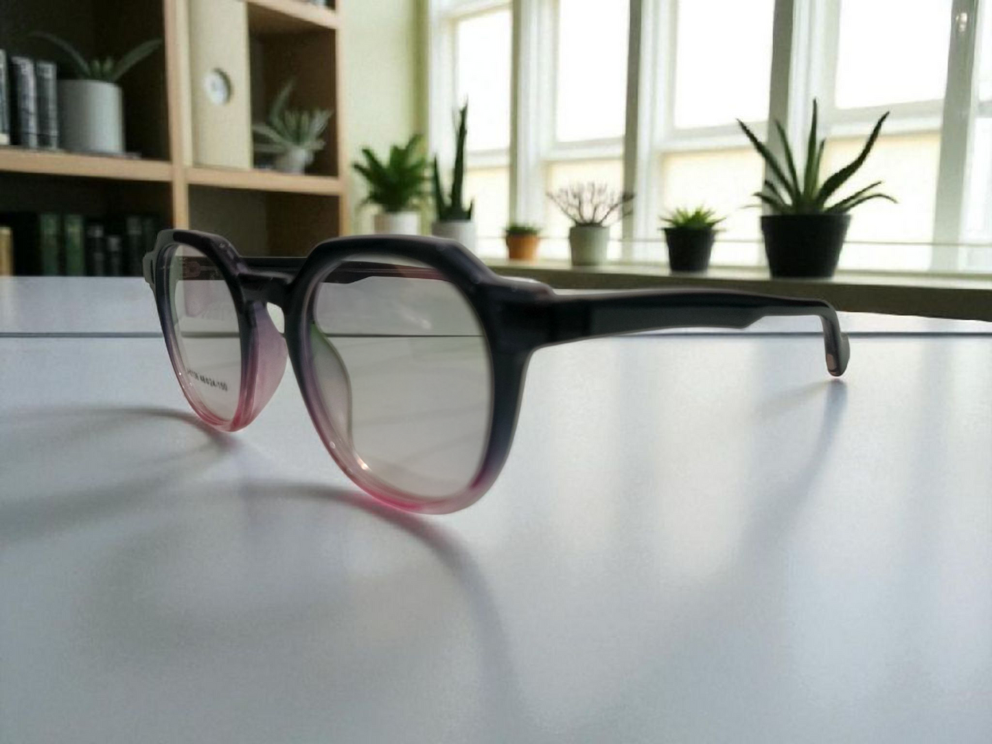 Unisex Gradient Round Eyeglasses – Stylish Black to Pink Frame | Bird Eye Optics