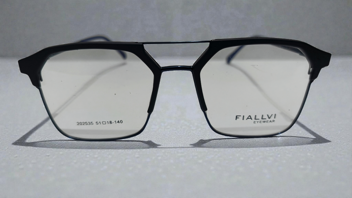 Black front with dark blue temples Color Urban Architect:FIALLVI Geometric Frame by Bird Eye Optics Emart