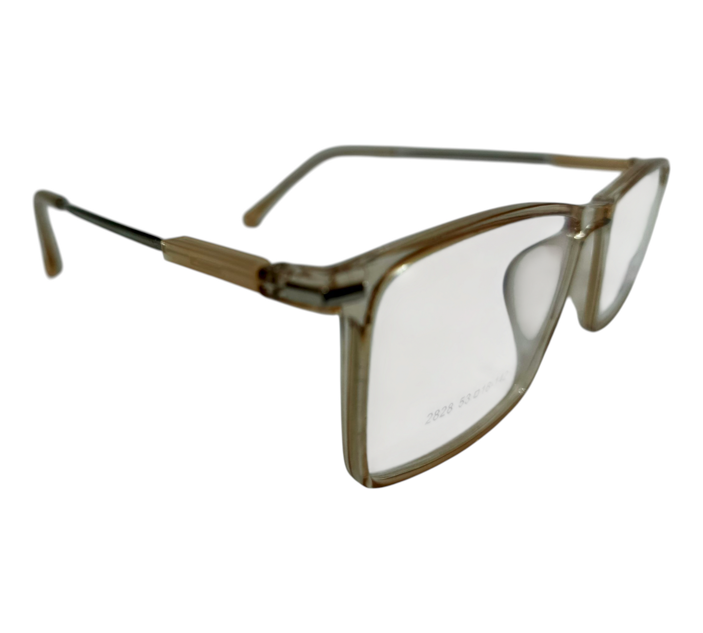 Transparent Brown Rectangular Eyeglasses - Lightweight & Stylish