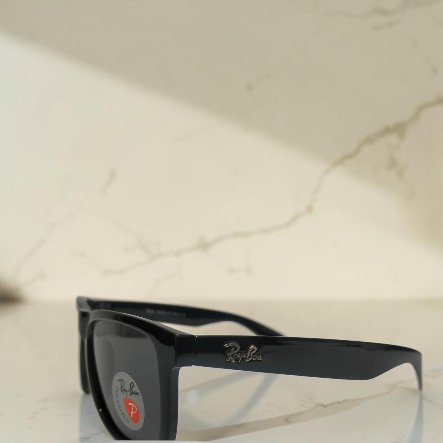 Inspiration of Ray-Ban Wayfarer Polarized Sunglasses  Classic Black Frame with Black Lenses