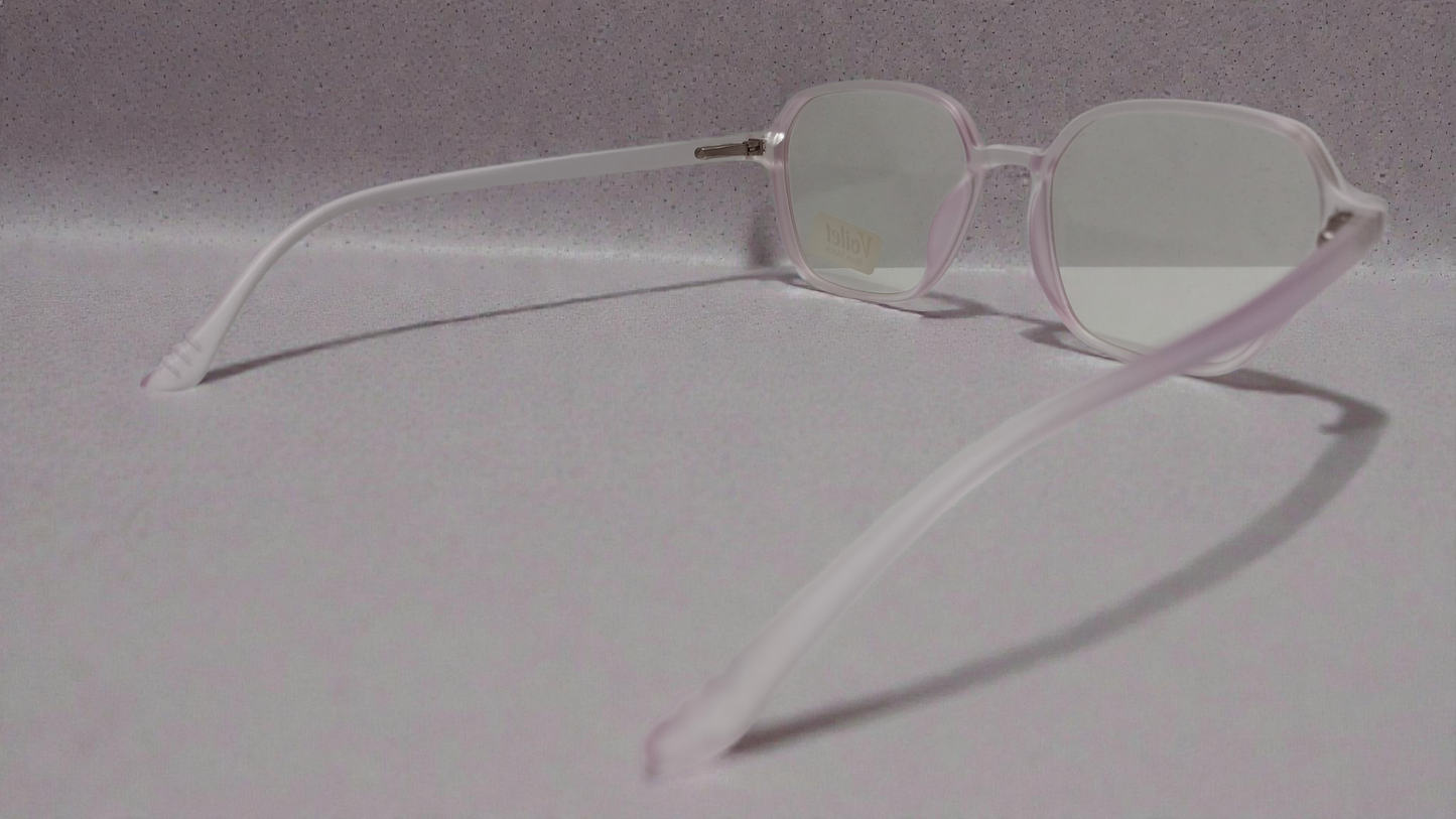 Voilet Blue Block Geometric Eyeglasses : Clear Lavender Unisex Frames