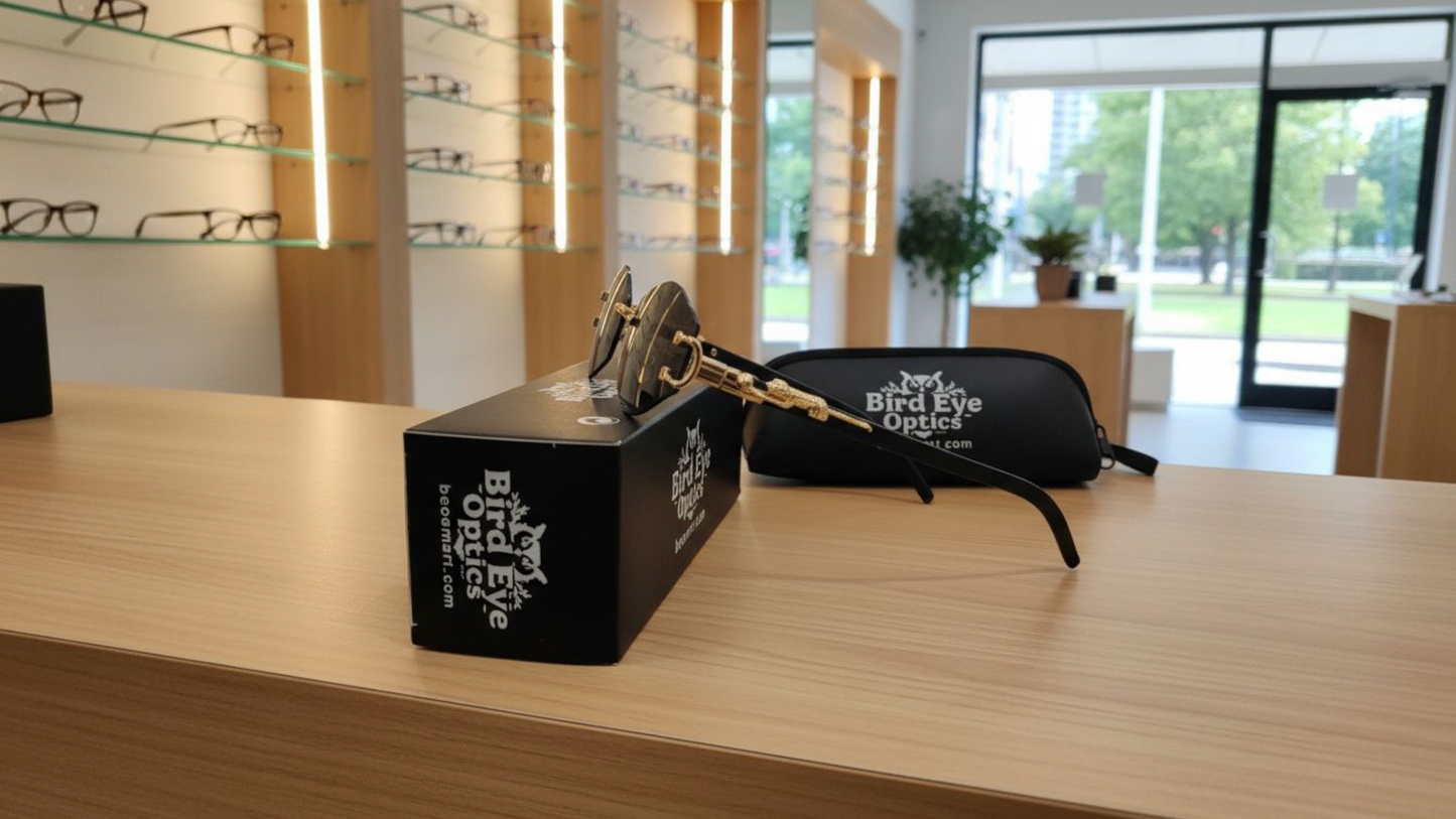 Stealth Luxe | Golden-Accent Diamond Cut black Shades