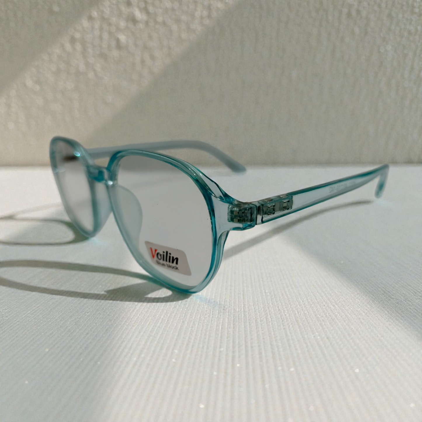 Voilin Crystal Cyan Geometric Blue Light Blockers.Premium Unisex Eyewear