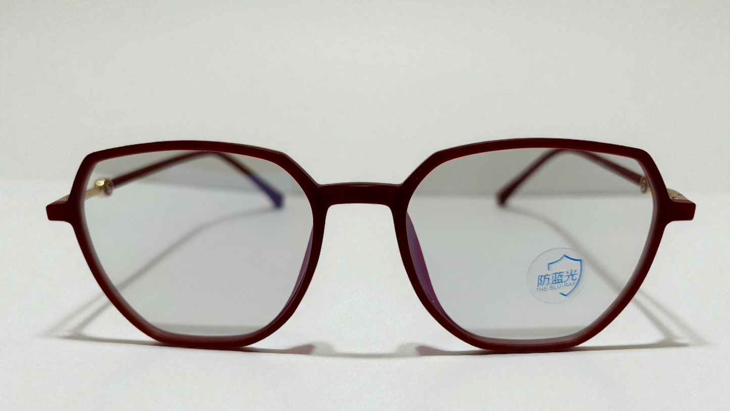 The Bold Burgundy Geometric frame.