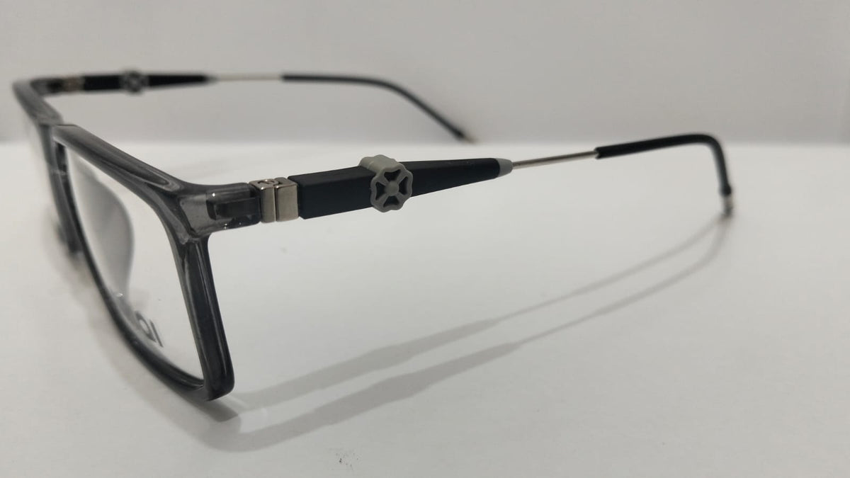 AIRIQI 55607 Executive Smoked Grey Rectangular Eyeglasses Frame  Unisex / Men's Lightweight Eyewear