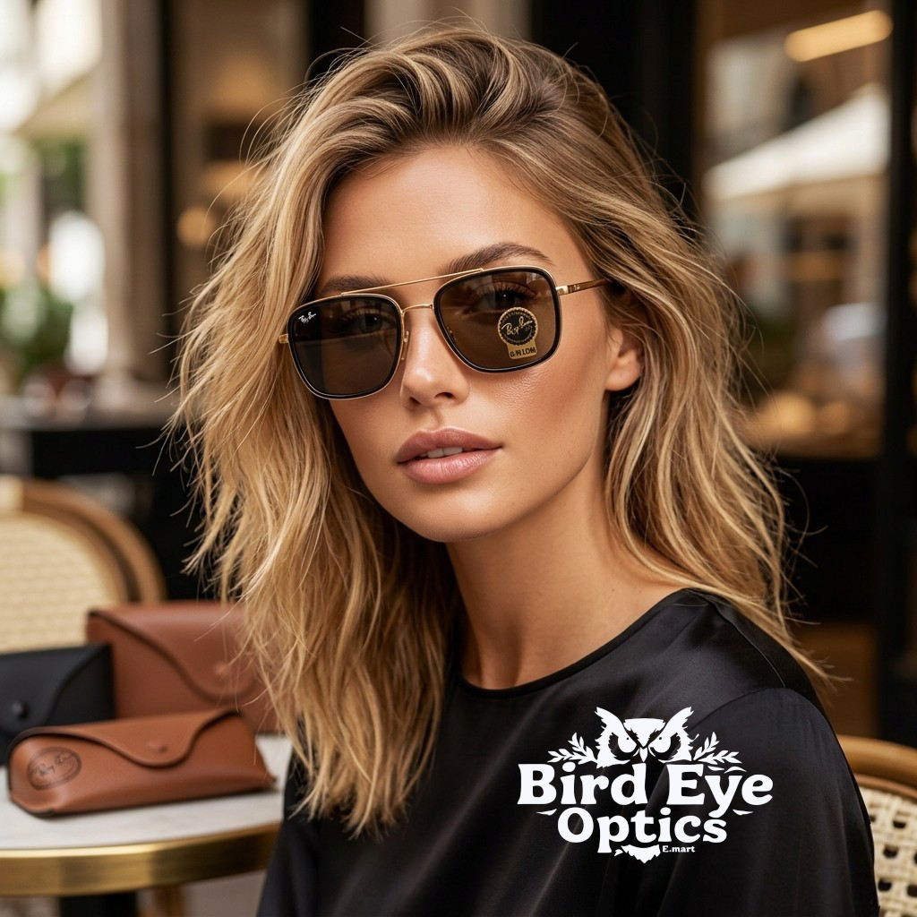 Ray-Ban inspired RB3561 The General Luxury Black & Golden Square Sunglasses (Unisex)
