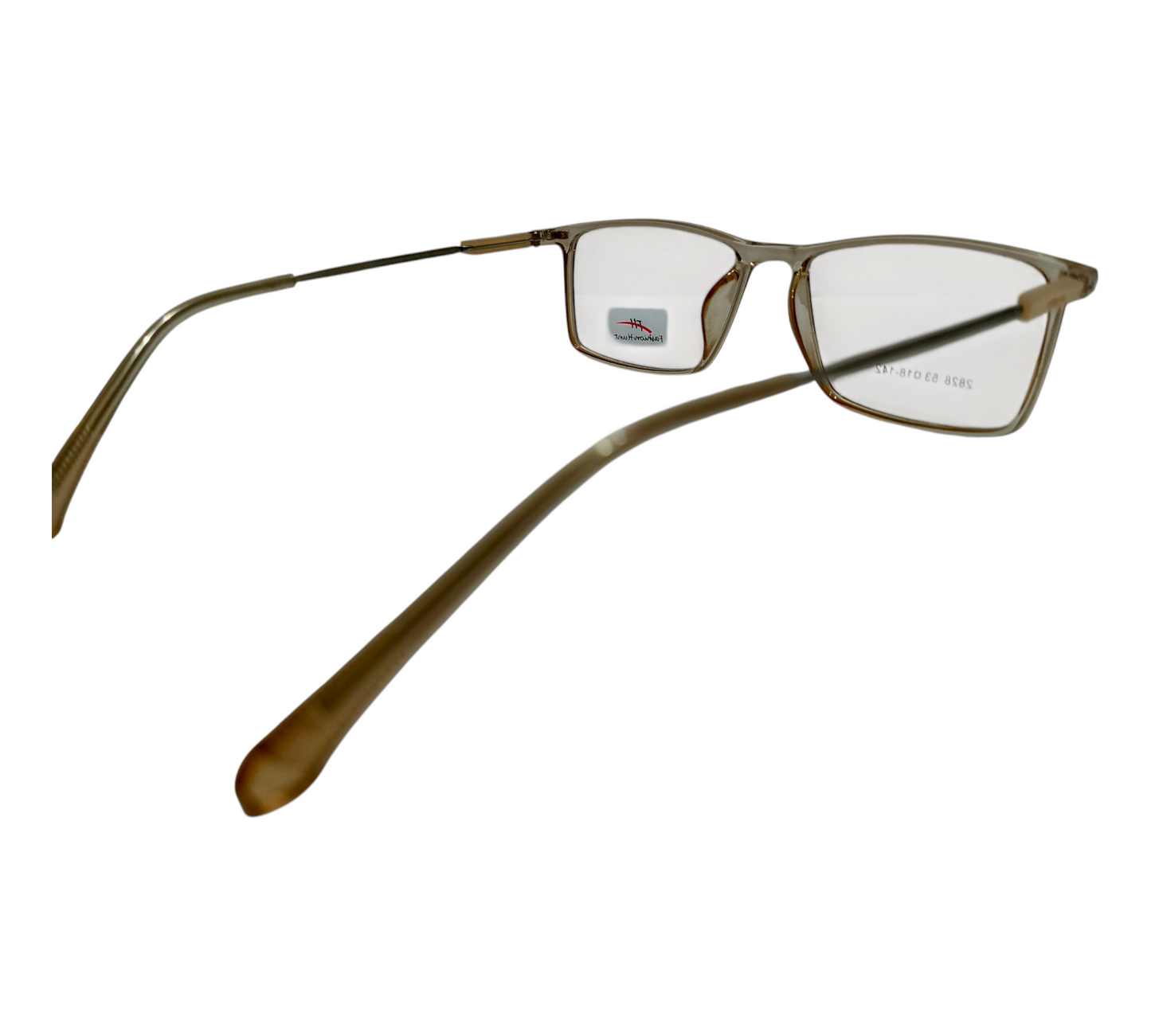 Transparent Brown Rectangular Eyeglasses - Lightweight & Stylish