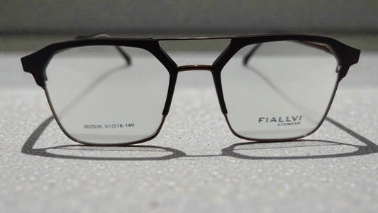 Coffee Brown front with bronze temples Color Urban Architect:FIALLVI Geometric Frame by Bird Eye Optics Emart