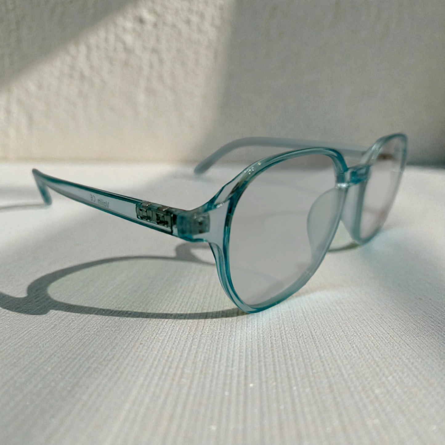 Voilin Crystal Cyan Geometric Blue Light Blockers.Premium Unisex Eyewear