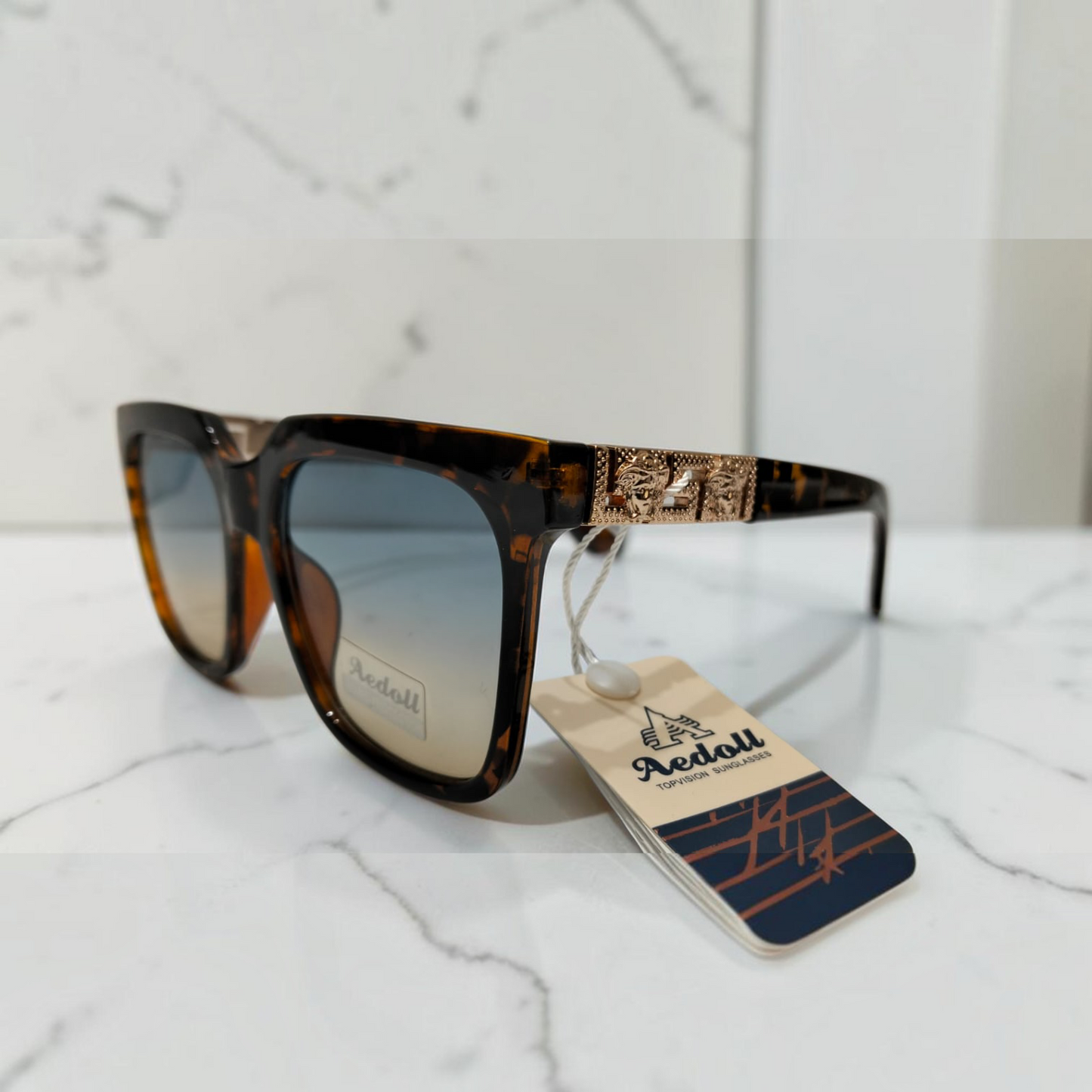 Aedoll Signature Tortoise Shell Sunglasses Premium Ladies Retro Square Frames