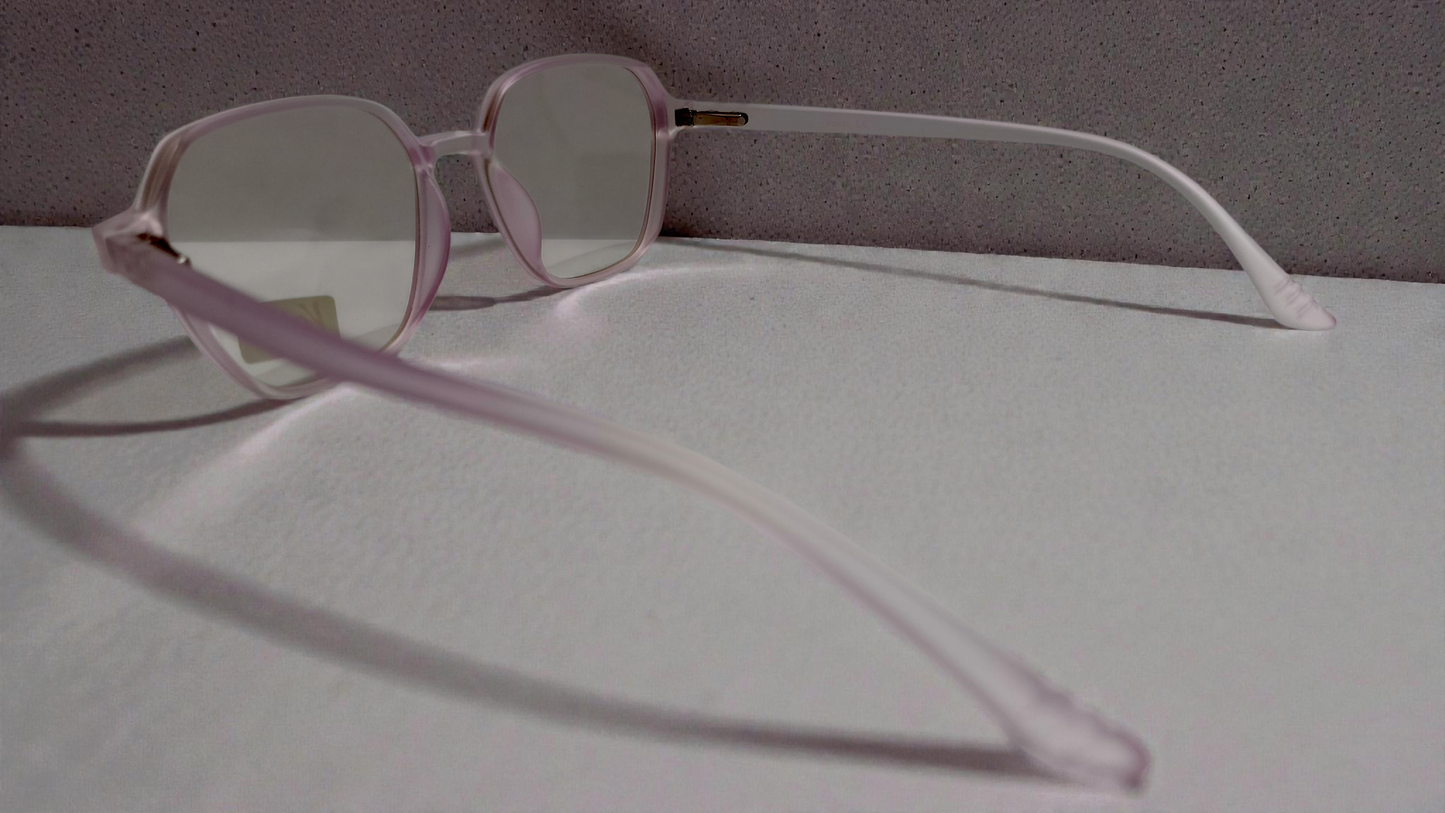 Voilet Blue Block Geometric Eyeglasses : Clear Lavender Unisex Frames