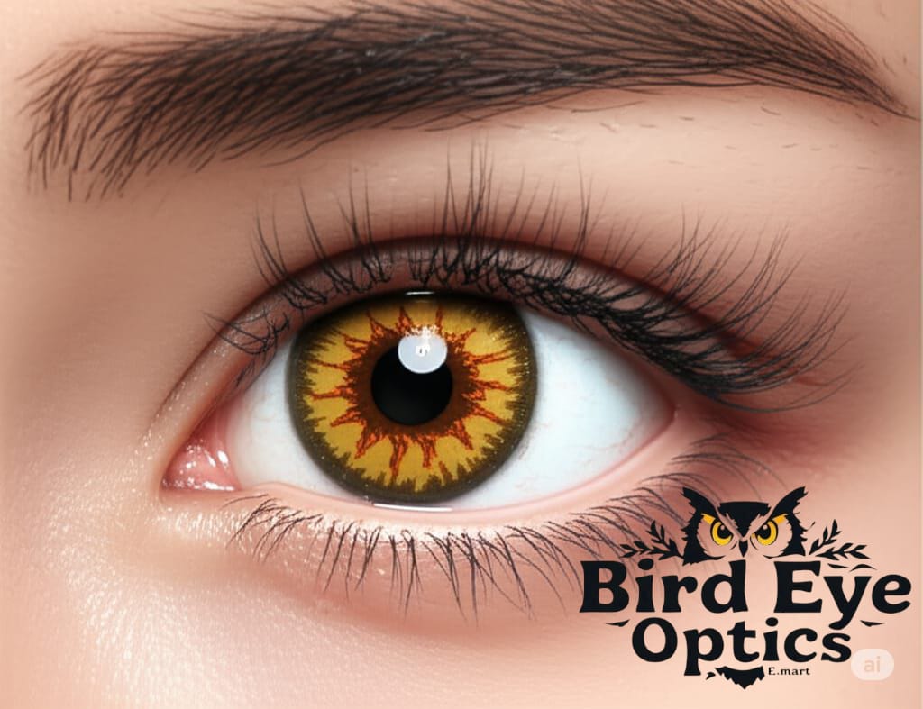 Golden Ember Brown-Yellow Patterned Contact Lenses