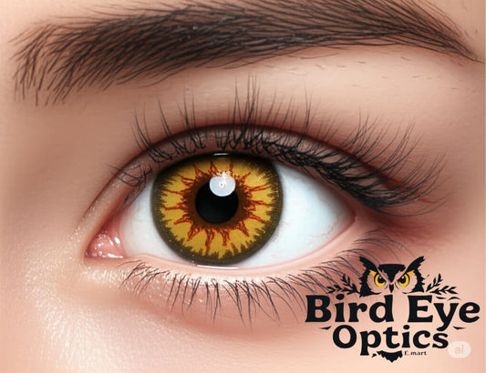 Golden Ember Brown-Yellow Patterned Contact Lenses