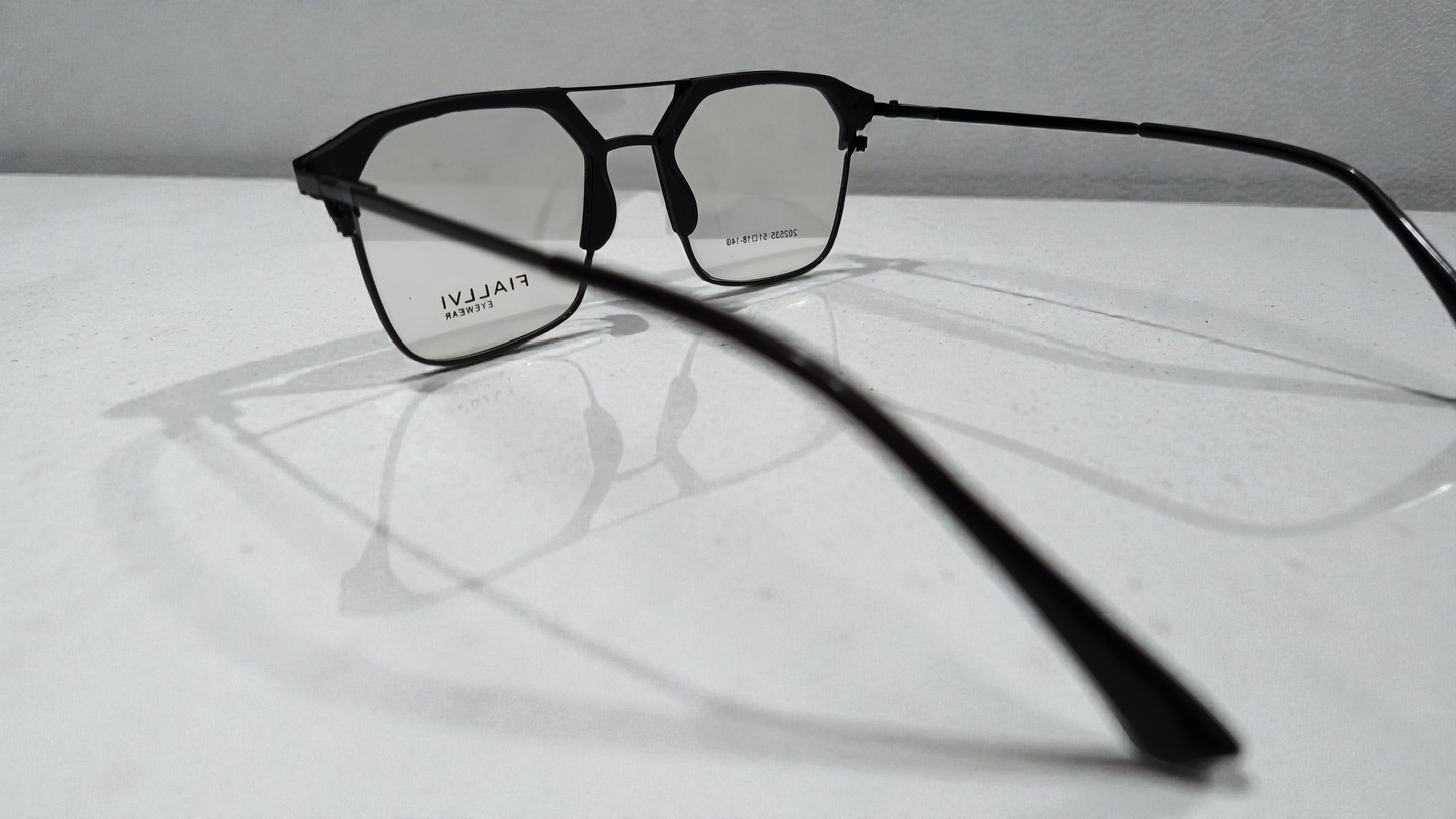 Noir Black Color Urban Architect:FIALLVI Geometric Frame by Bird Eye Optics Emart