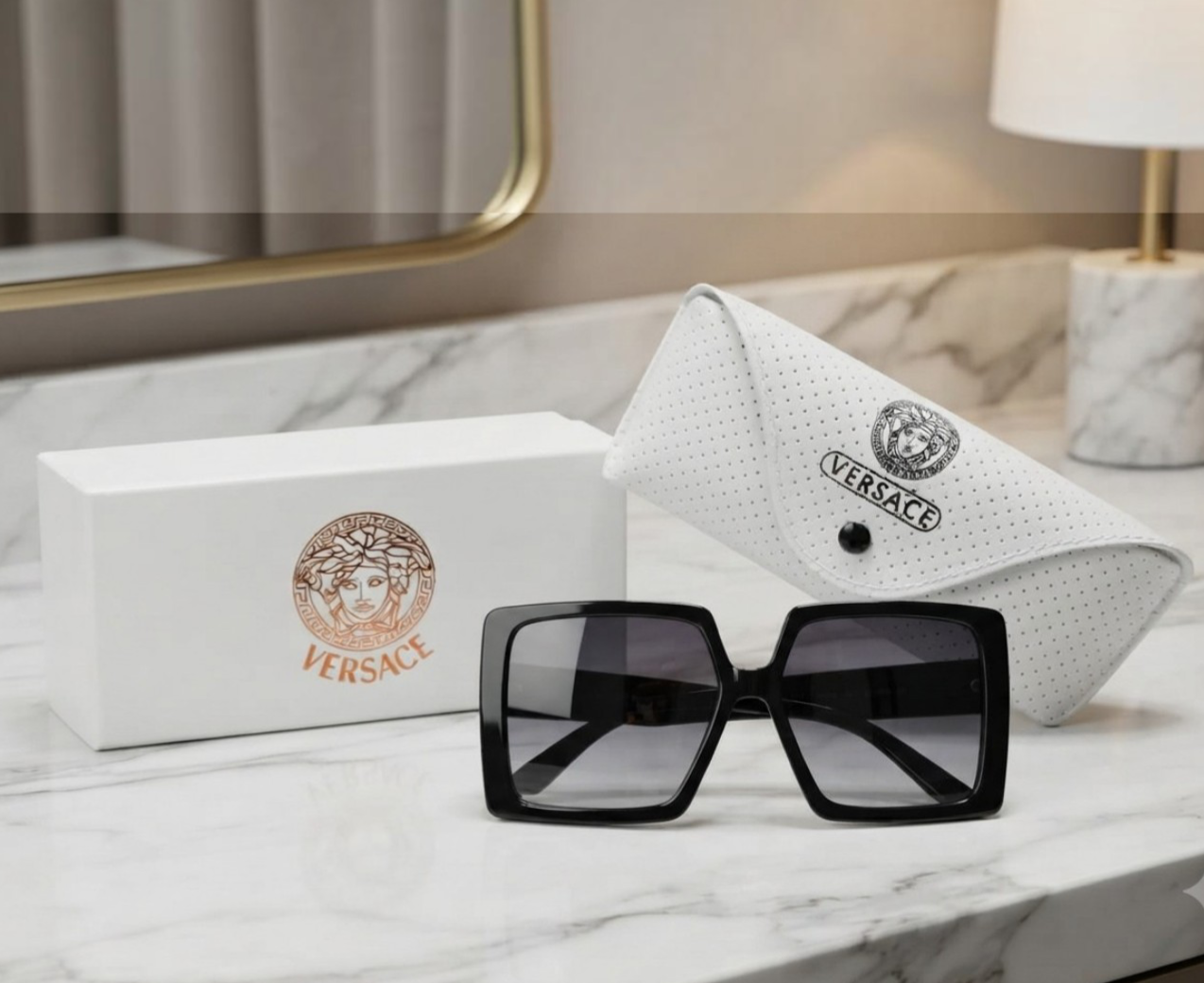 VERSACE inspired Luxury Oversized Square Fashion Sunglasses for Ladies.