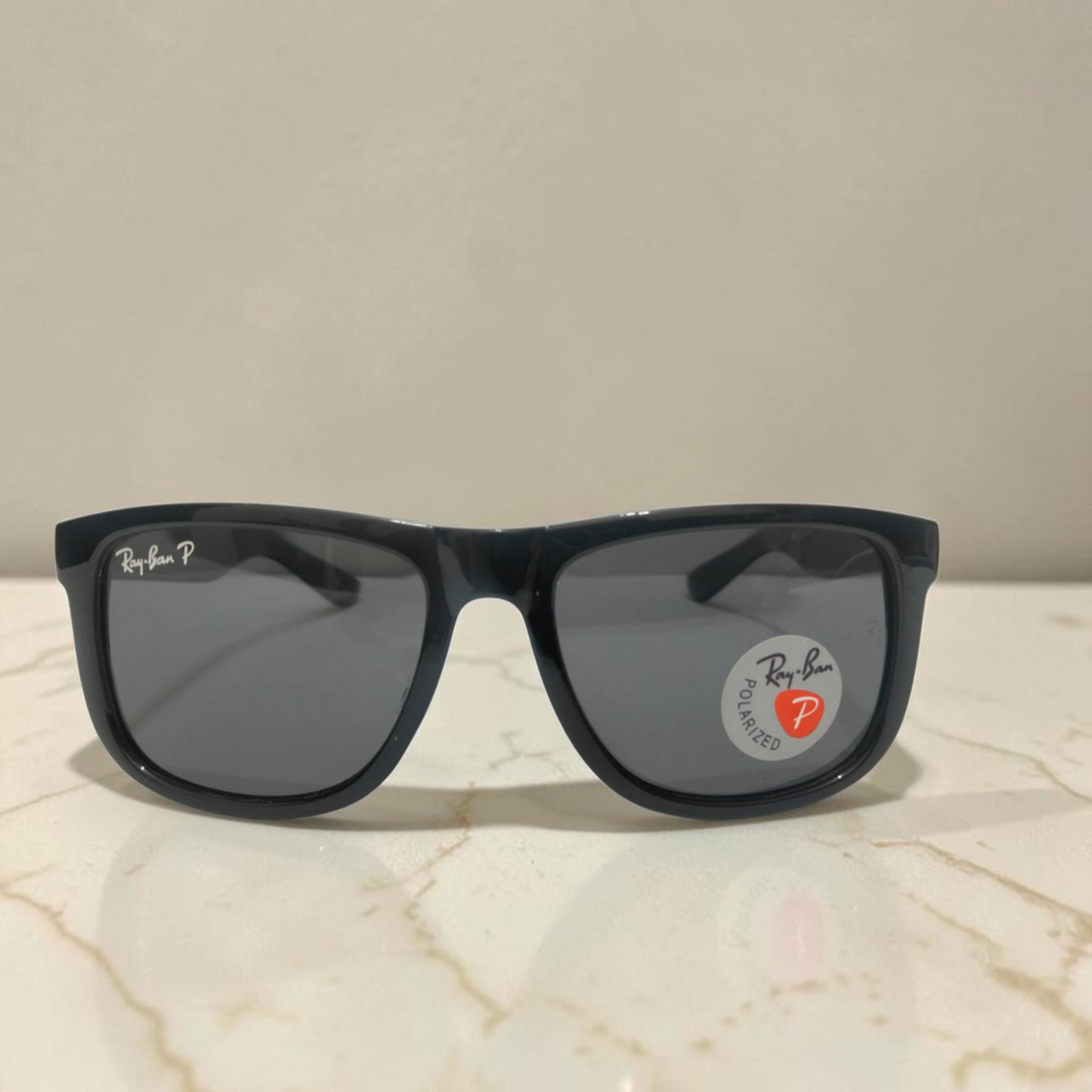 Inspiration of Ray-Ban Wayfarer Polarized Sunglasses  Classic Black Frame with Black Lenses
