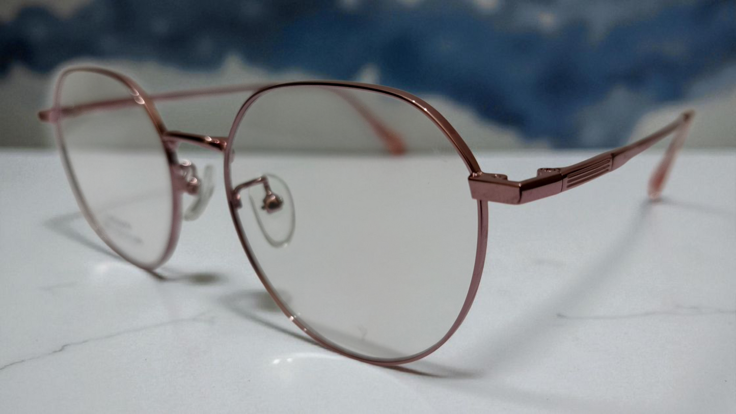 The Phoenix Pinkish Golden Polygon eye glasses