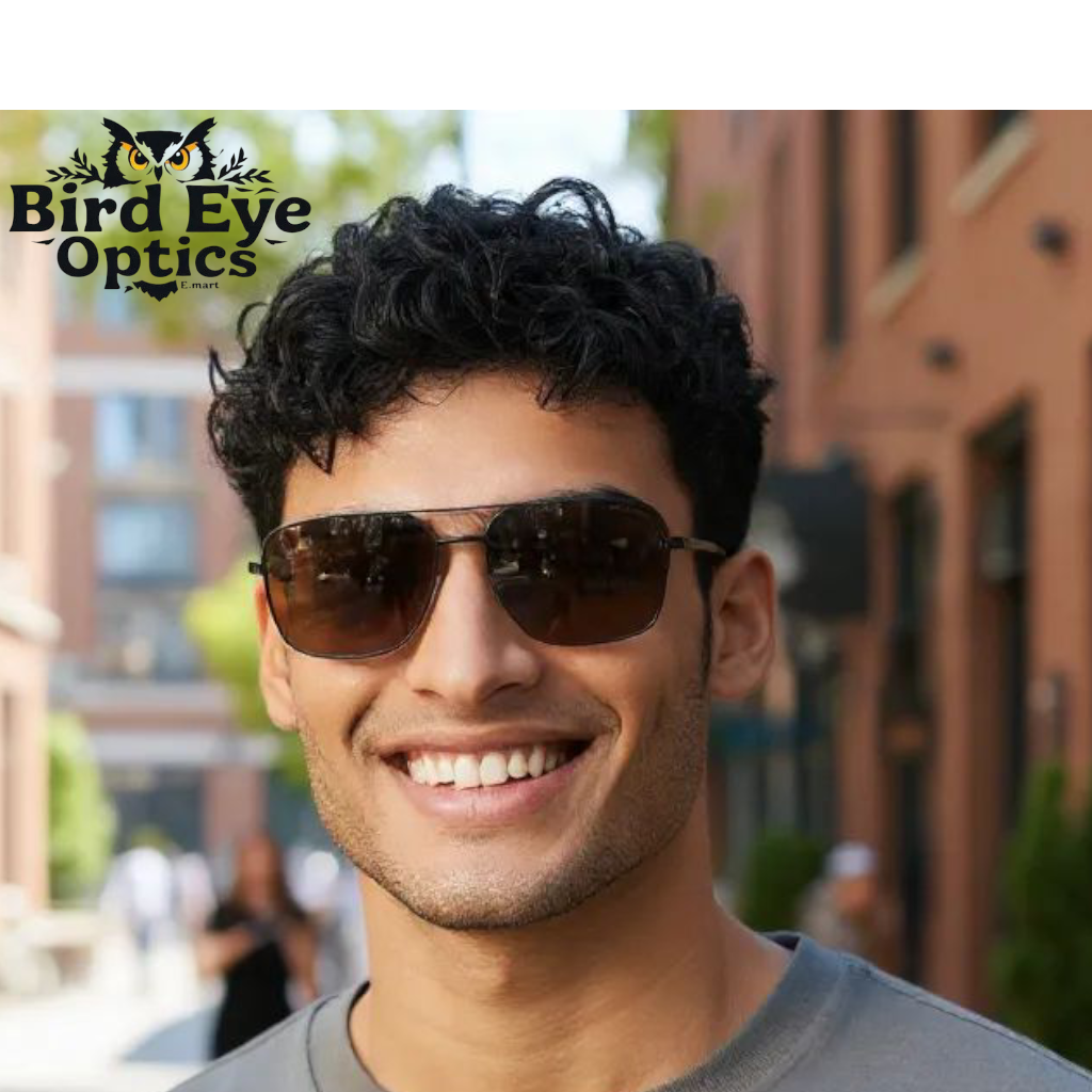 Prada Inspired Designer Square Sunglasses – Premium Brown Lens & Metal Frame