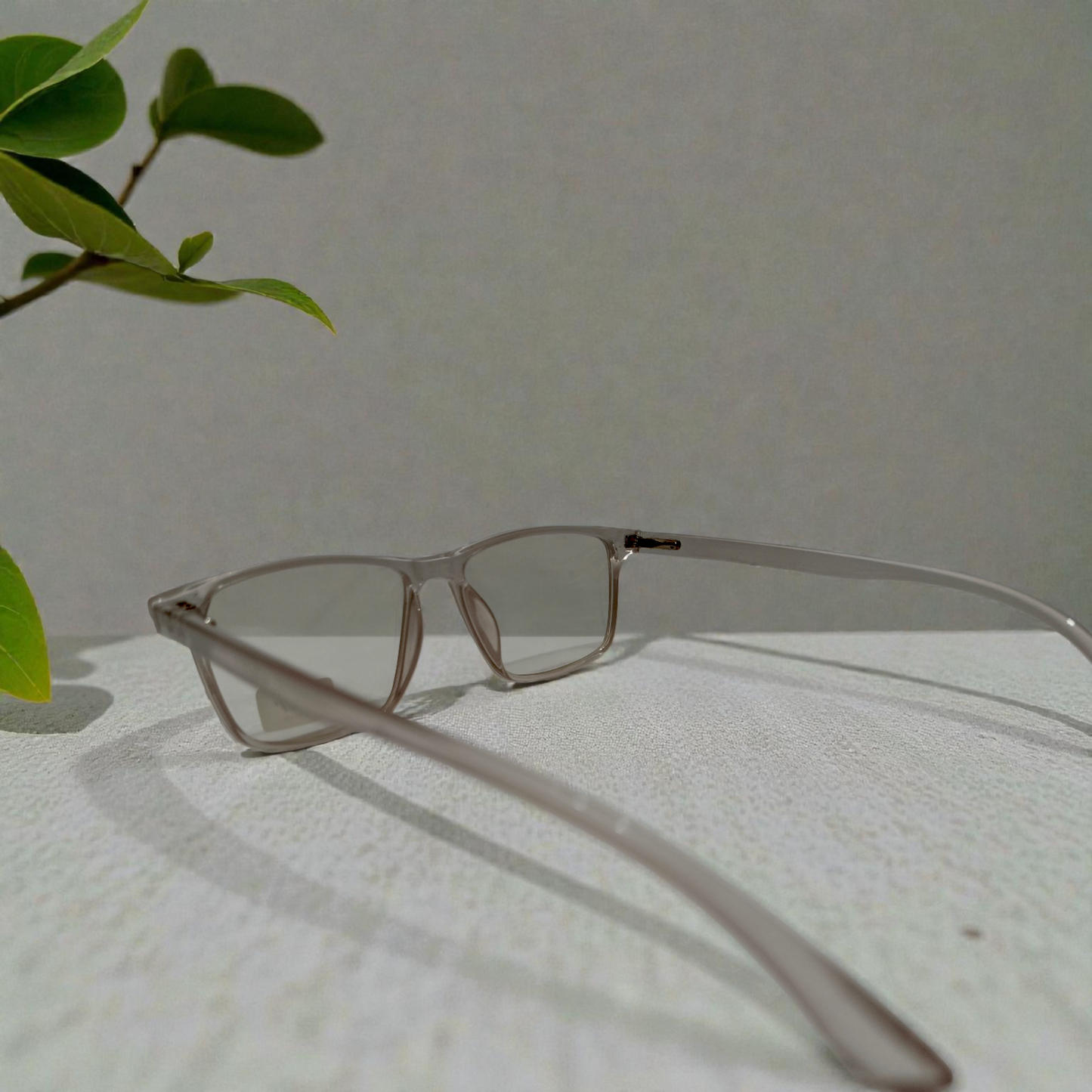 Transparent Brown Unisex Eyeglasses:Lightweight Rectangular Frame | Bird Eye Optics
