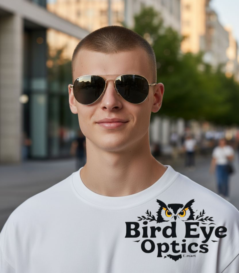 Lacoste inspired Aviator(Adult Small) Sunglasses – Classic Golden Frame with Polarized Black Lenses