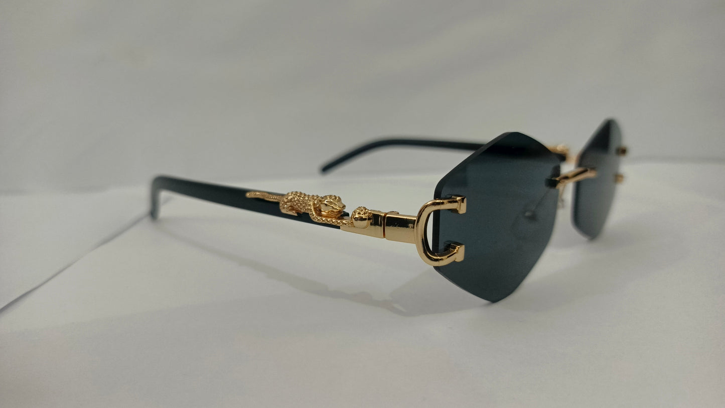 Stealth Luxe | Golden-Accent Diamond Cut black Shades