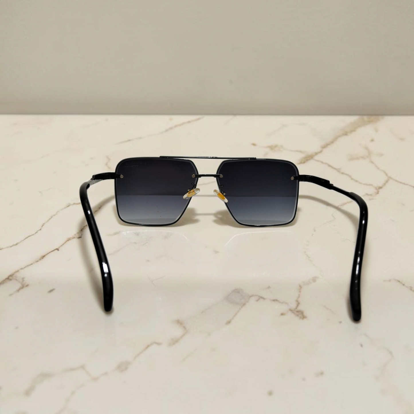 Inspiration of Carrera Style Matte Black Double Bridge Square U isex Sunglasses