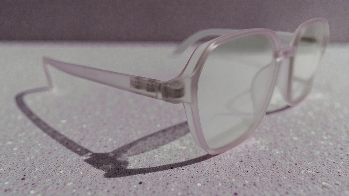 Voilet Blue Block Geometric Eyeglasses : Clear Lavender Unisex Frames