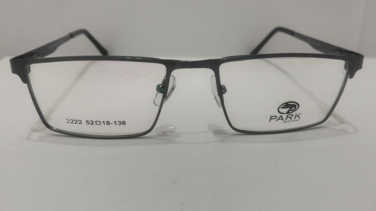 Classic Men’s Rectangular Metal Eyeglasses – Lightweight Gunmetal Optical Frame (Model 2222)