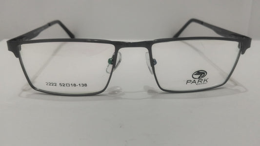 Classic Men’s Rectangular Metal Eyeglasses – Lightweight Gunmetal Optical Frame (Model 2222)