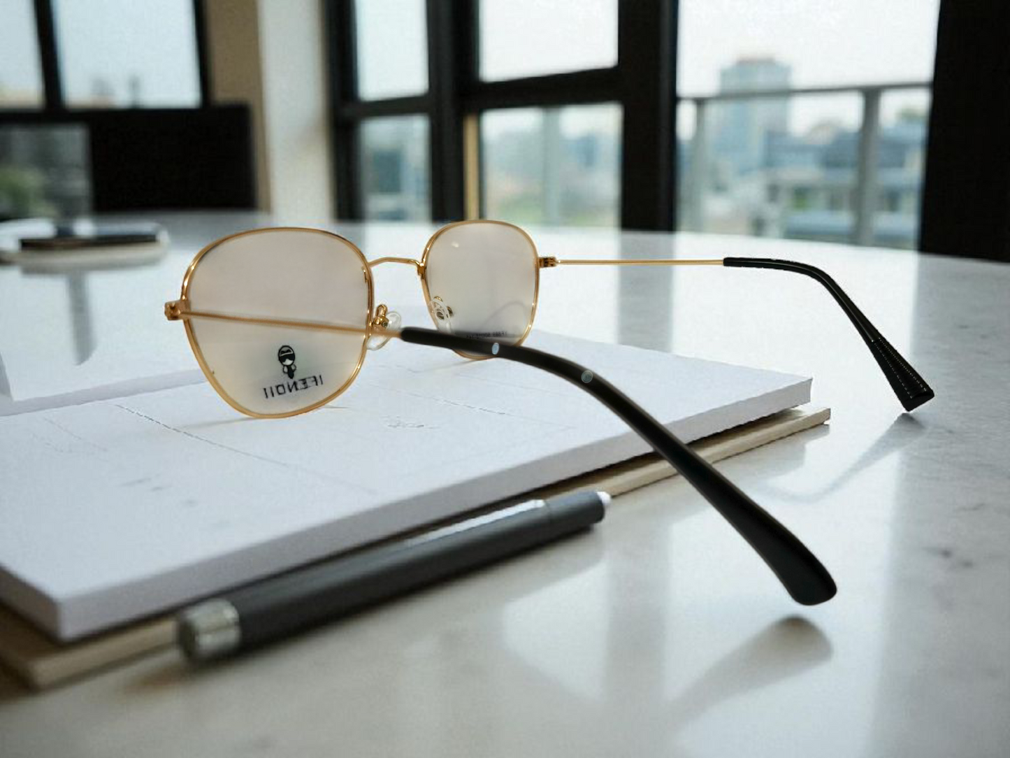 Vintage Round Golden Metal Frame Eyeglasses – Lightweight & Stylish by Bird Eye Optics