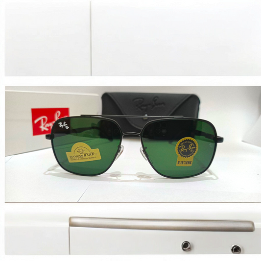 Ray-Ban DiamondHard™ (Black) G-15 Aviator Sunglasses – Scratch-Resistant UV Protection