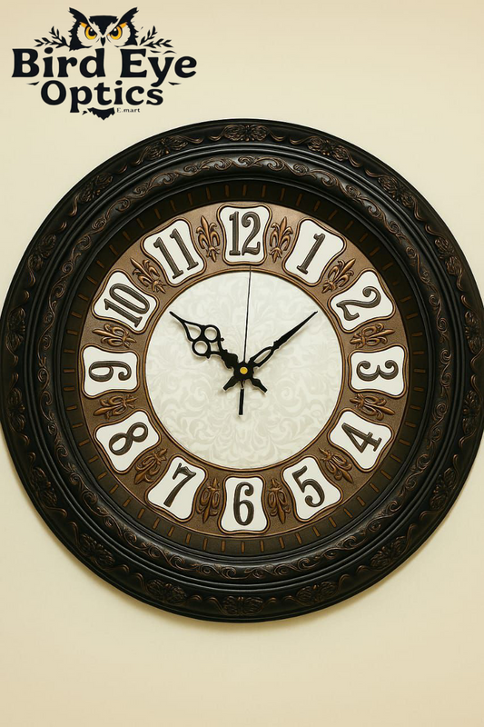Grand Victorian Wall Clock - Ornate Black & Bronze Vintage Style Decor