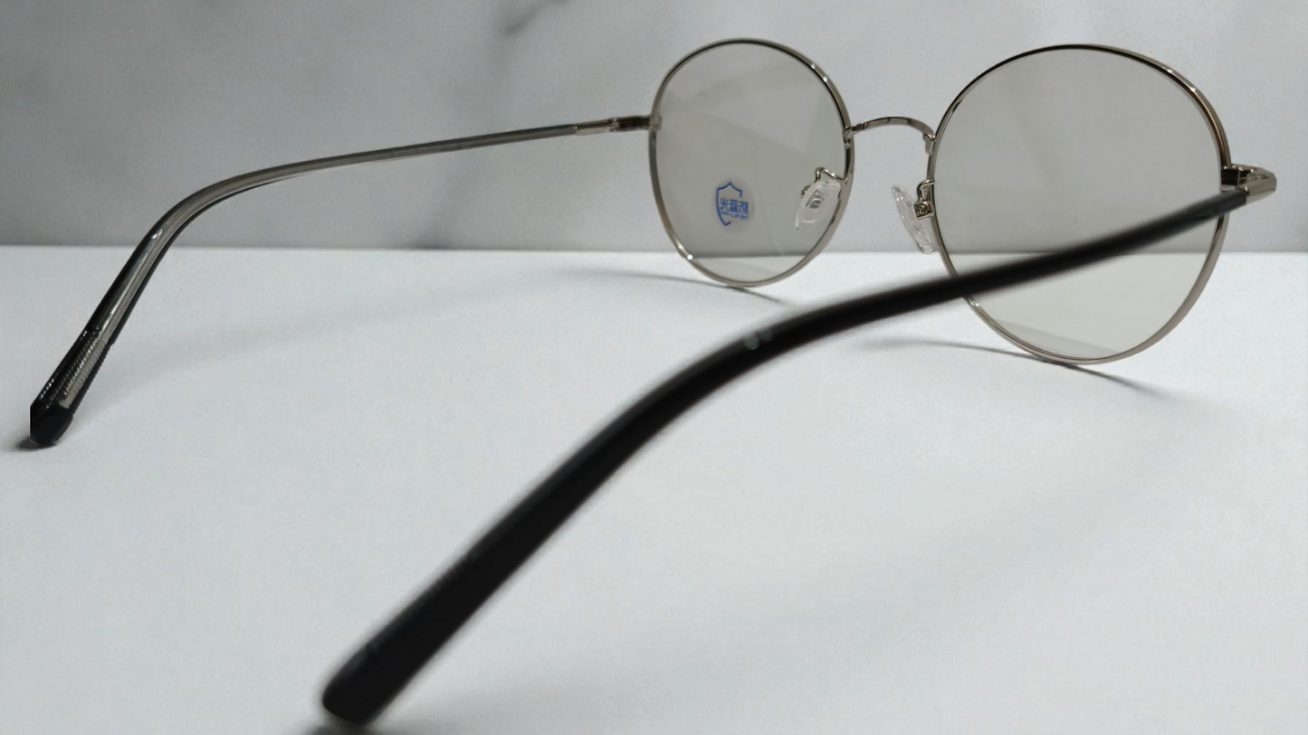 The "Phoenix[A]" | Classic Round Silver&Black Spectacles