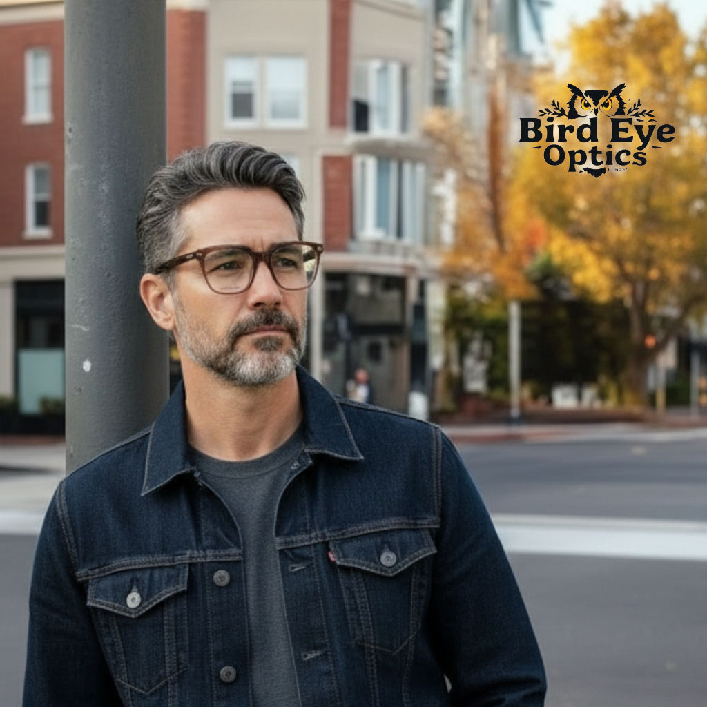 Tom Hill Inspired Premium Eyewear Crystal Tea Brown Geometric Frame - L8005