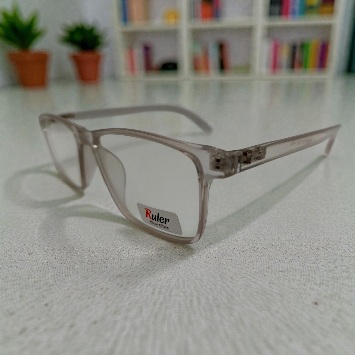 Transparent Brown Unisex Eyeglasses:Lightweight Rectangular Frame | Bird Eye Optics