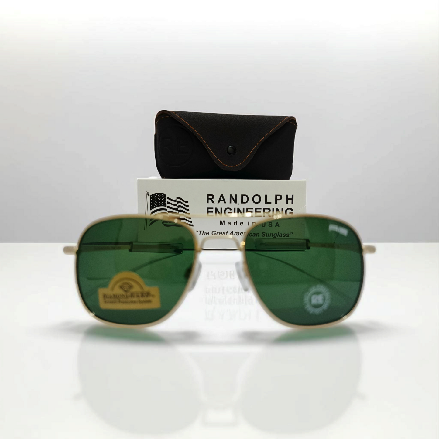 Golden Randolph Engineering Aviator Sunglasses – Diamond Hard® Scratch-Resistant, Made in USA.Trusted by U.S. Air Force Pilots