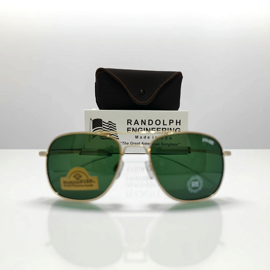 Golden Randolph Engineering Aviator Sunglasses – Diamond Hard® Scratch-Resistant, Made in USA.Trusted by U.S. Air Force Pilots