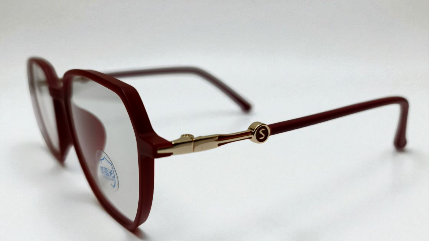 The Bold Burgundy Geometric frame.