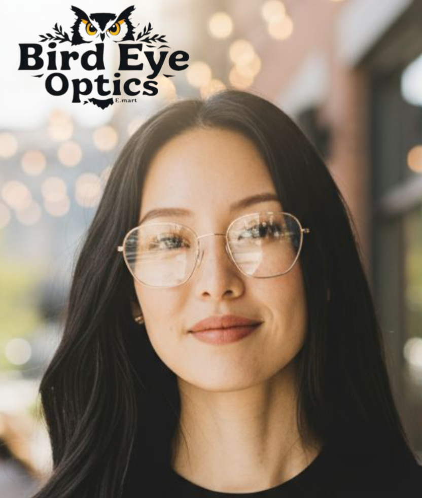 Vintage Round Golden Metal Frame Eyeglasses – Lightweight & Stylish by Bird Eye Optics