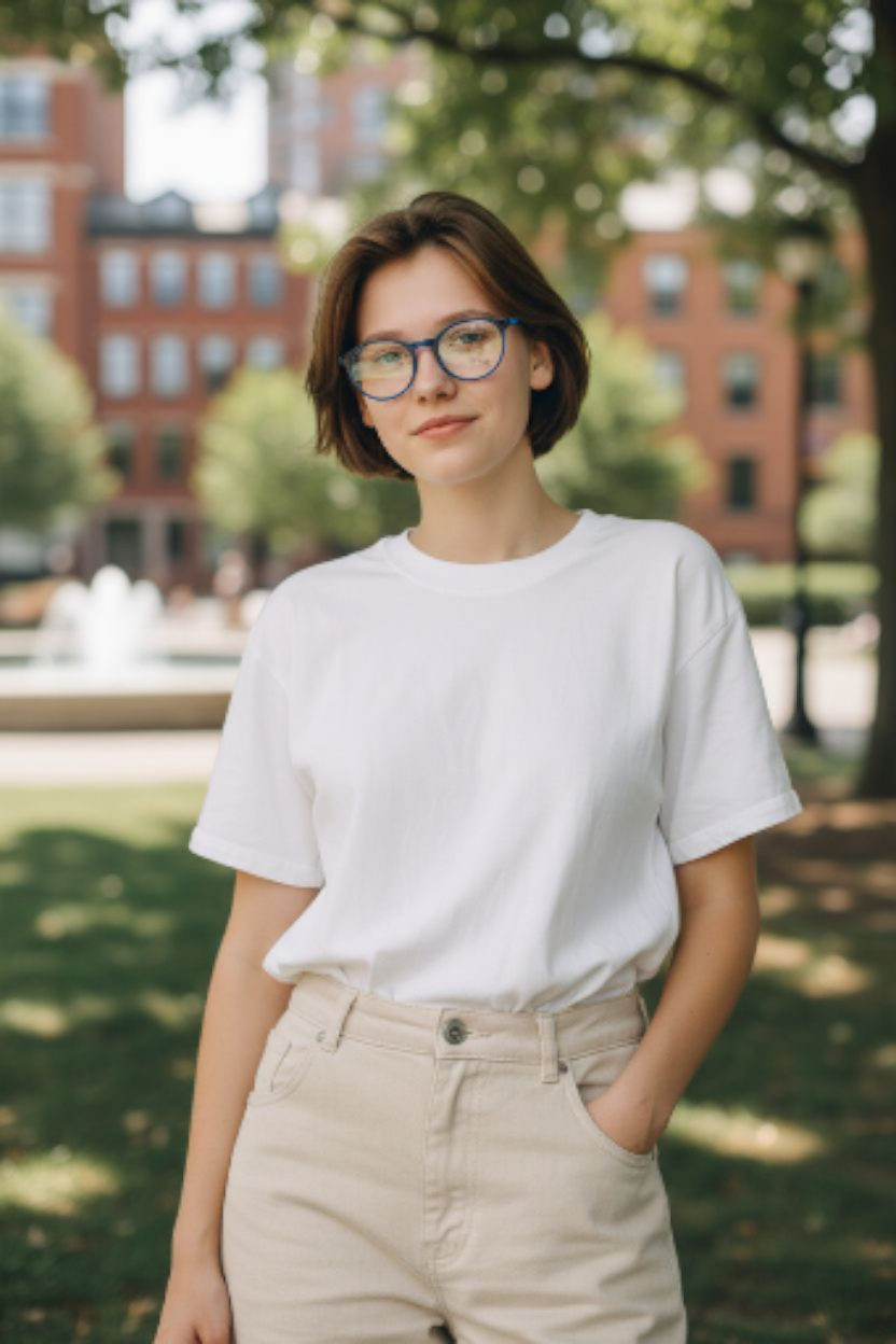 Trendy Two-Tone Blue Round Glasses • Modern Unisex Style
