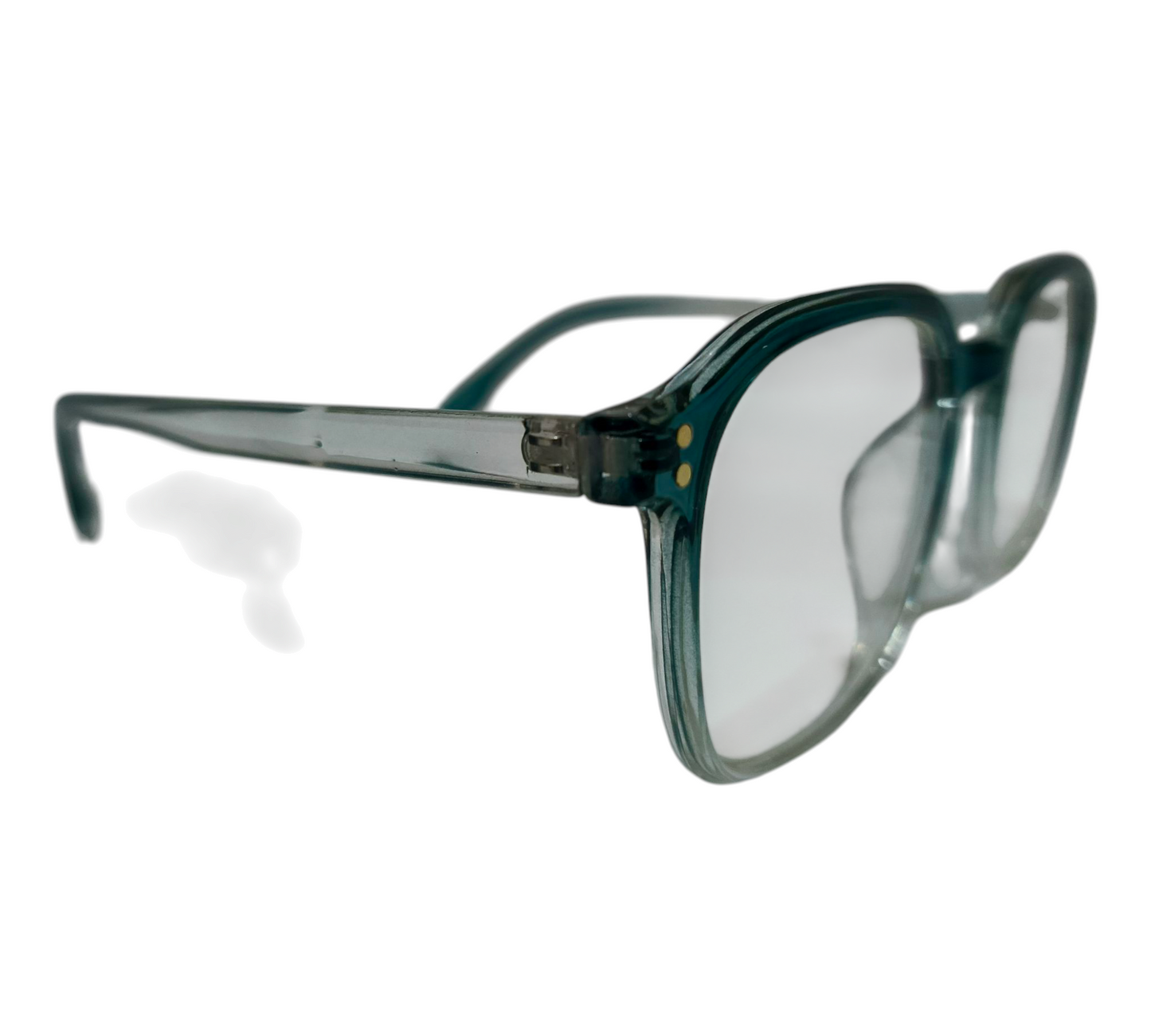 Trendy Teal Hexagon Eyeglasses - Clear Lens Fashion Frames