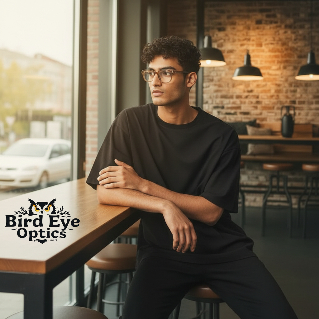 Tom Hill Inspired Premium Eyewear Crystal Tea Brown Geometric Frame - L8005