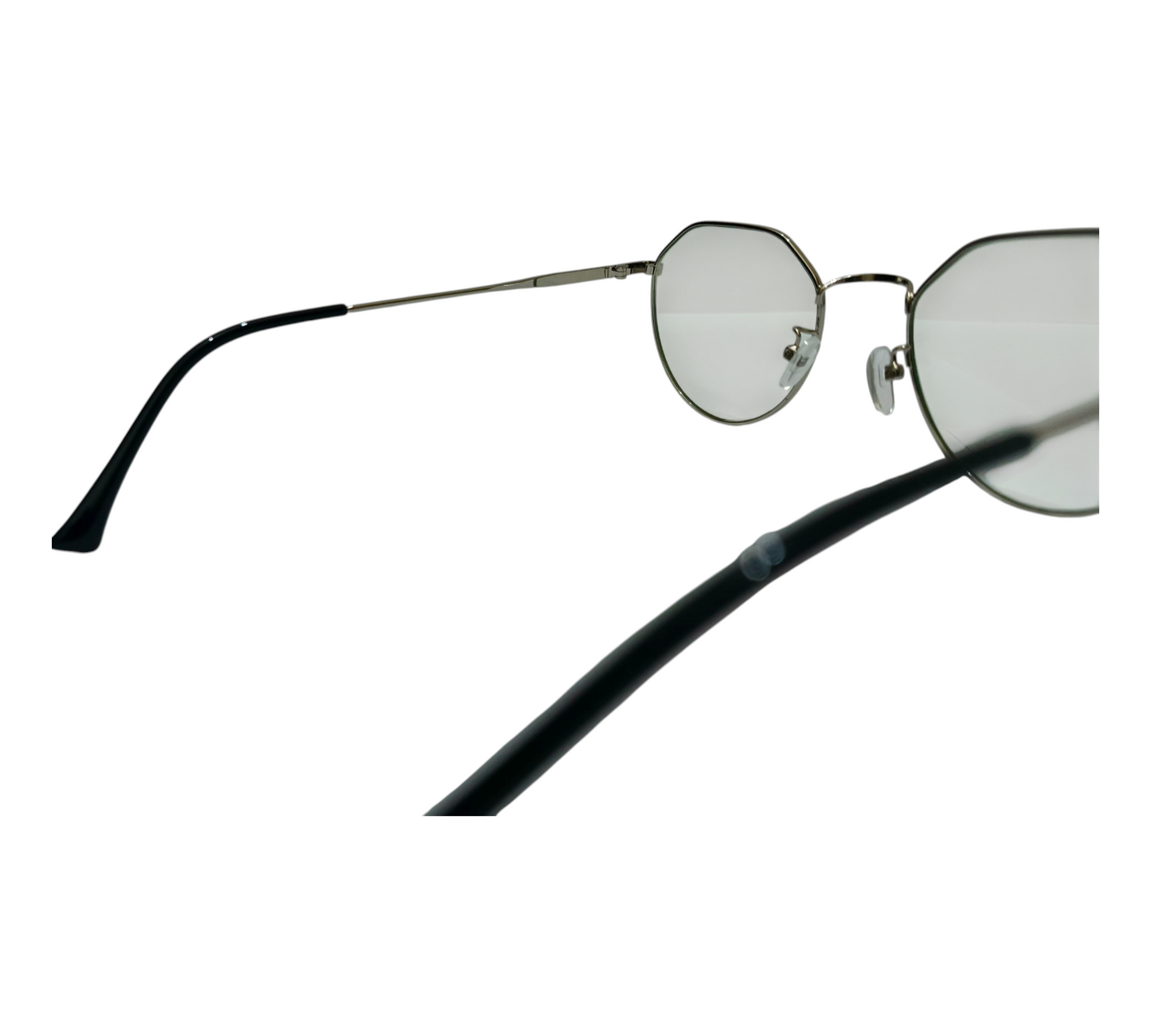 Geometric Glam: Octagon Silver Eyeglasses