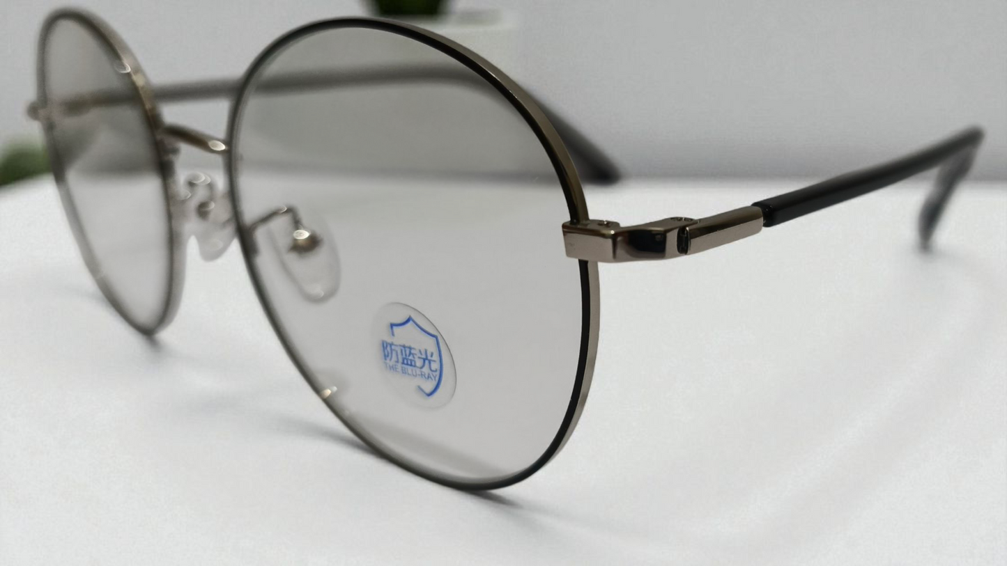 The "Phoenix[A]" | Classic Round Silver&Black Spectacles