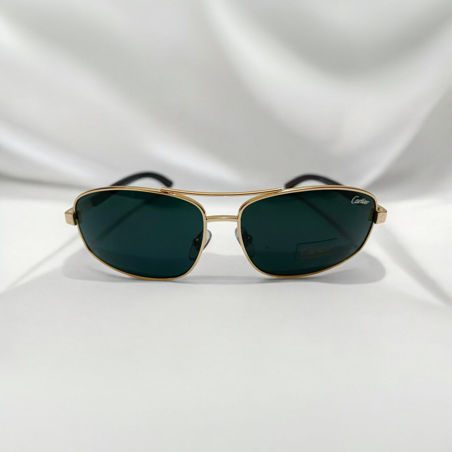 Cartier inspired Premium Golden  Aviator Sunglasses with black Polarized Lenses – Unisex Luxury Style