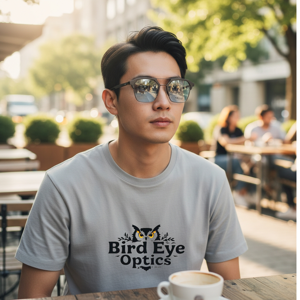 Chocolate brown front with burnished bronze lower rim & bridge , temples color urban Architect:FIALLVI Geometric Frame by Bird Eye Optics Emart