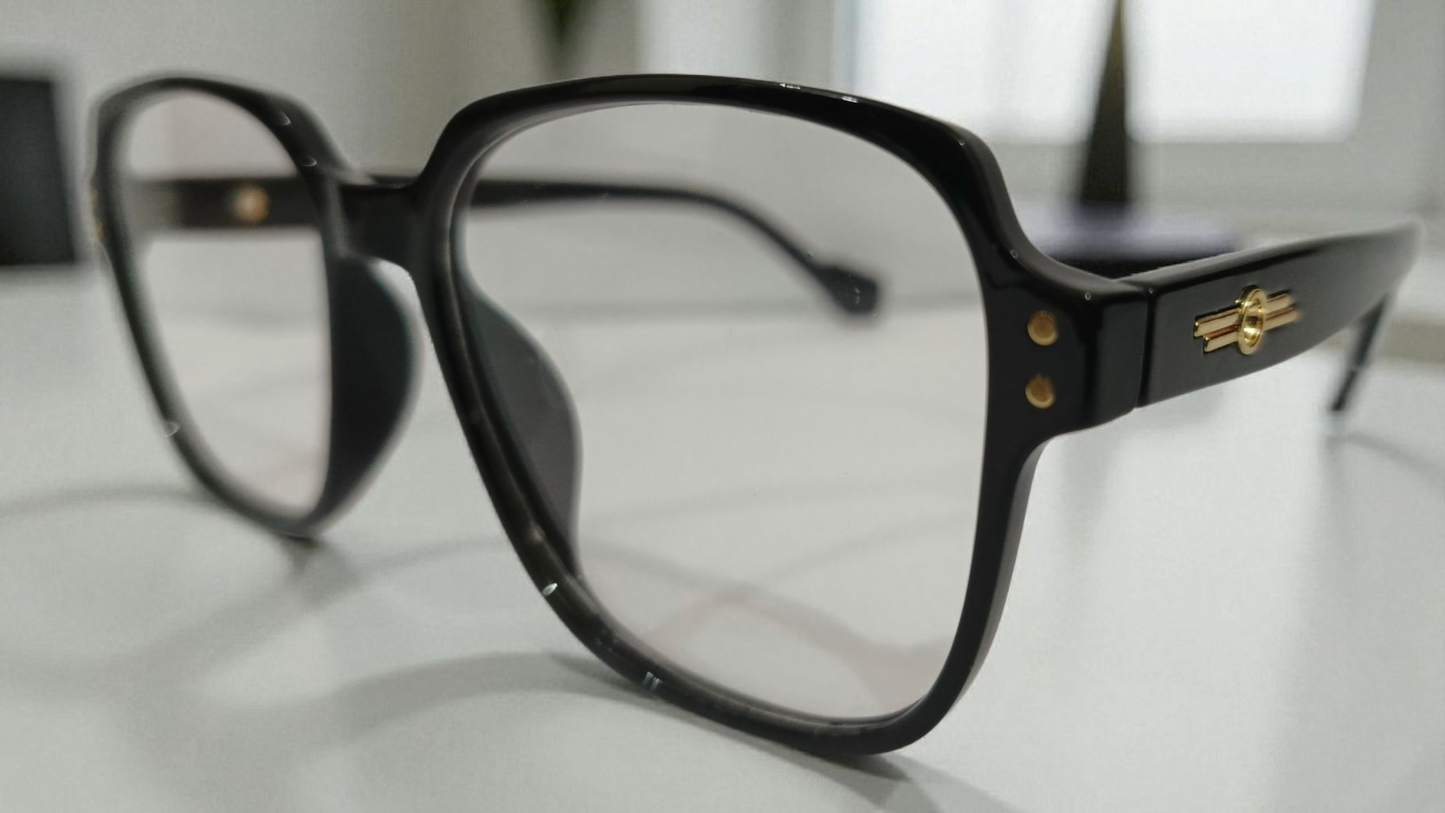 Elegant black-Rimmed Blue Light Blocking Glasses frame for Stylish Protection